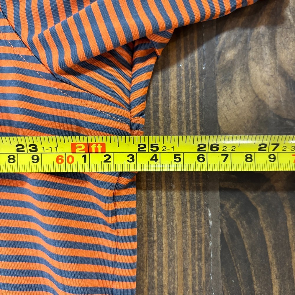 UNDER ARMOUR Polo Shirt Mens 2XL Orange Blue Striped Short Sleeve‎ Golf - Picture 6 of 8